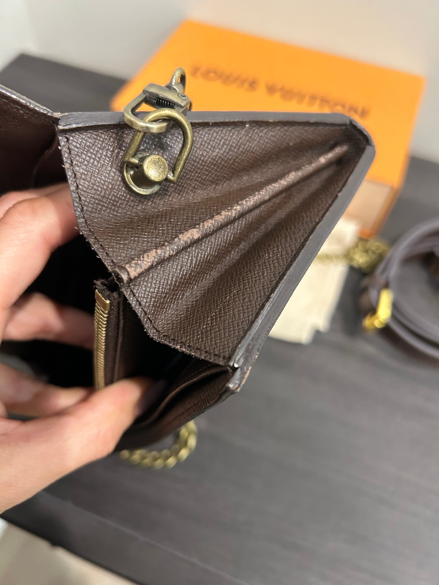 SOLD! Louis Vuitton Damier Wallet on Chain