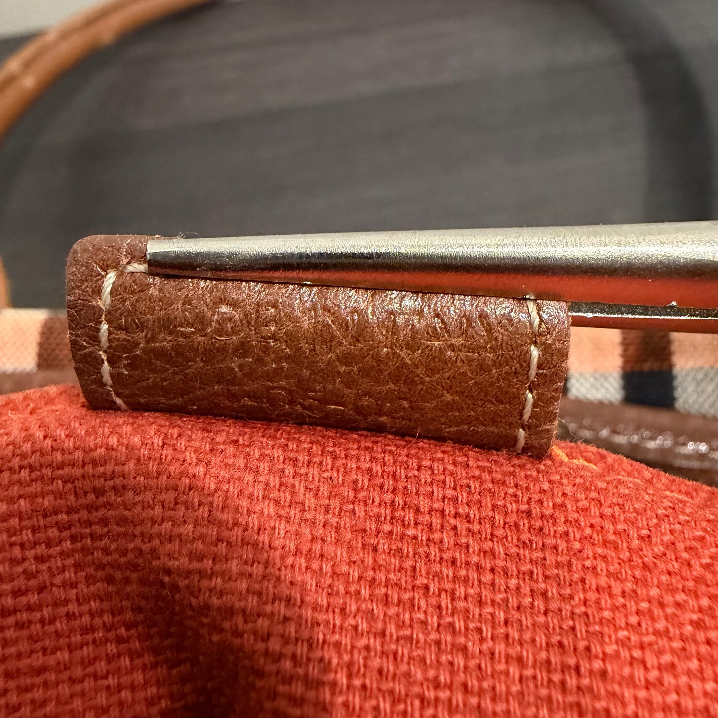 8809 BURBERRY Check Canvas Shoulder Tote