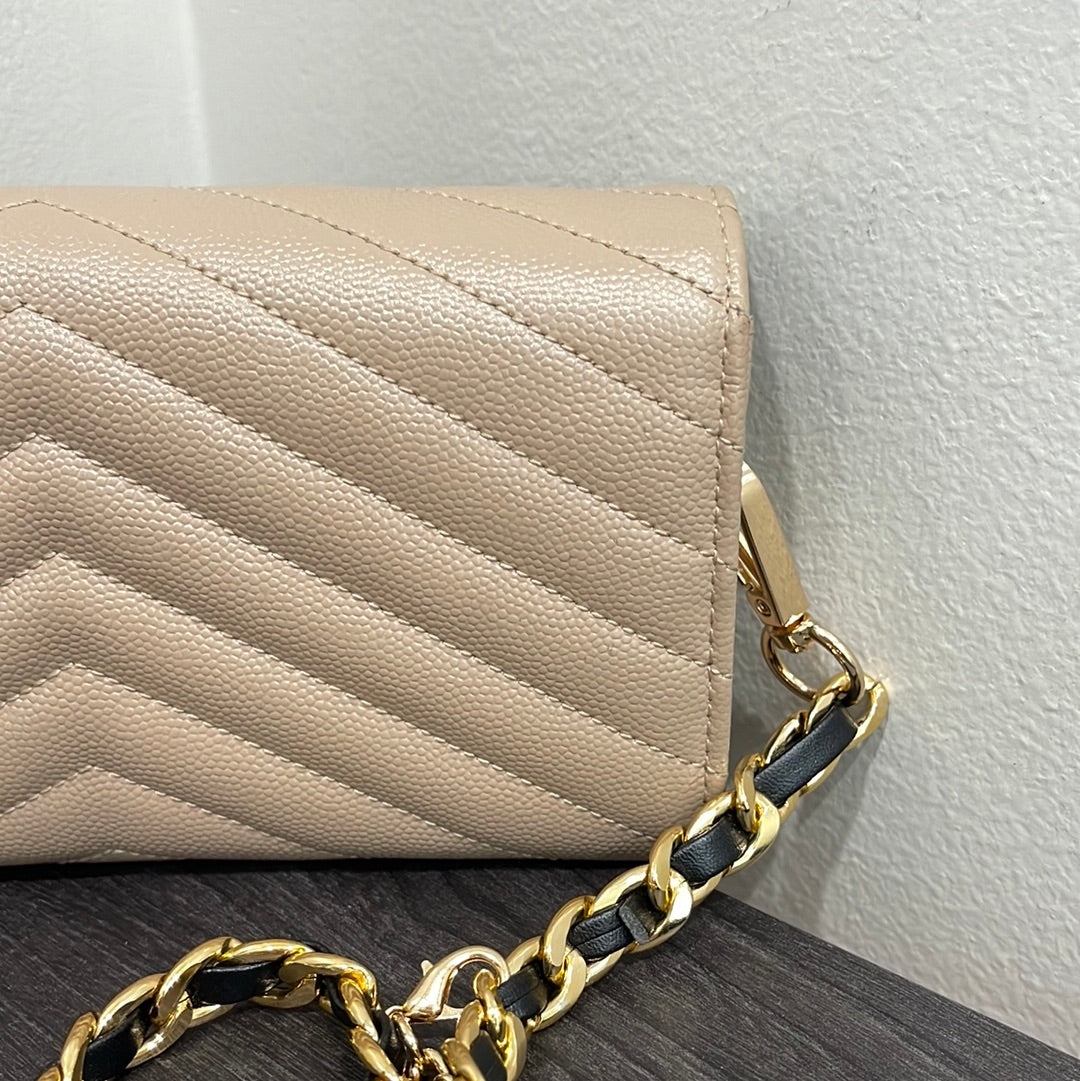 SOLD! Yves Saint Laurent YSL Caviar Wallet on Chain