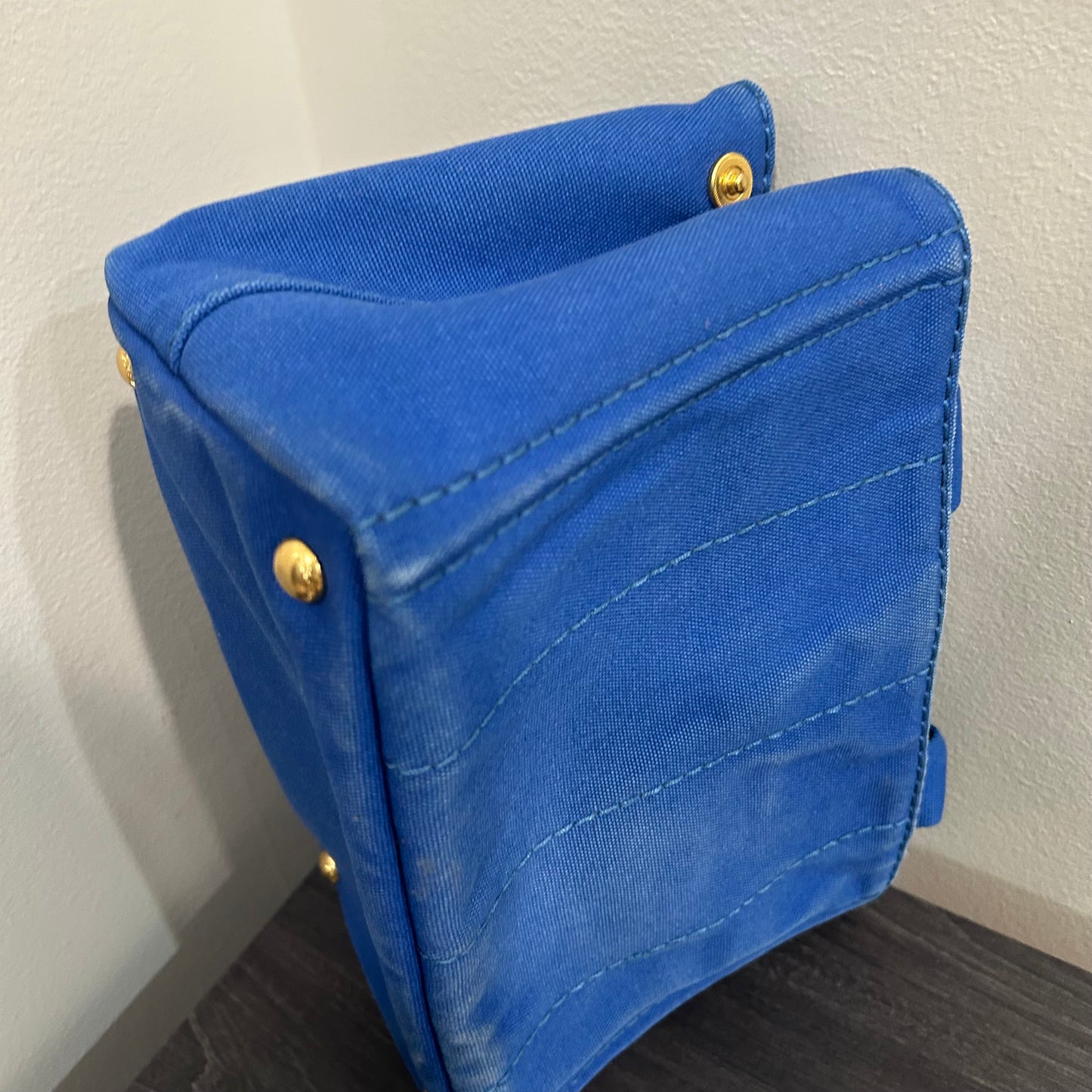 CLEARANCE #203 PRADA Canapa Small Tote - Blue