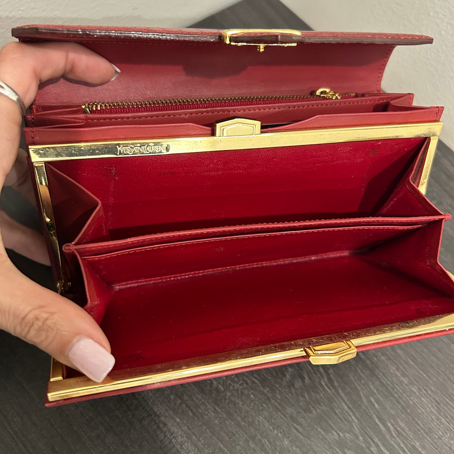 #213 YSL Exotic Red Bifold Wallet