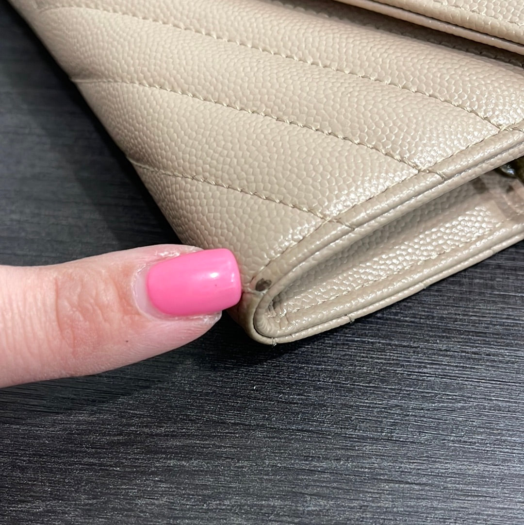 SOLD! Yves Saint Laurent YSL Caviar Wallet on Chain