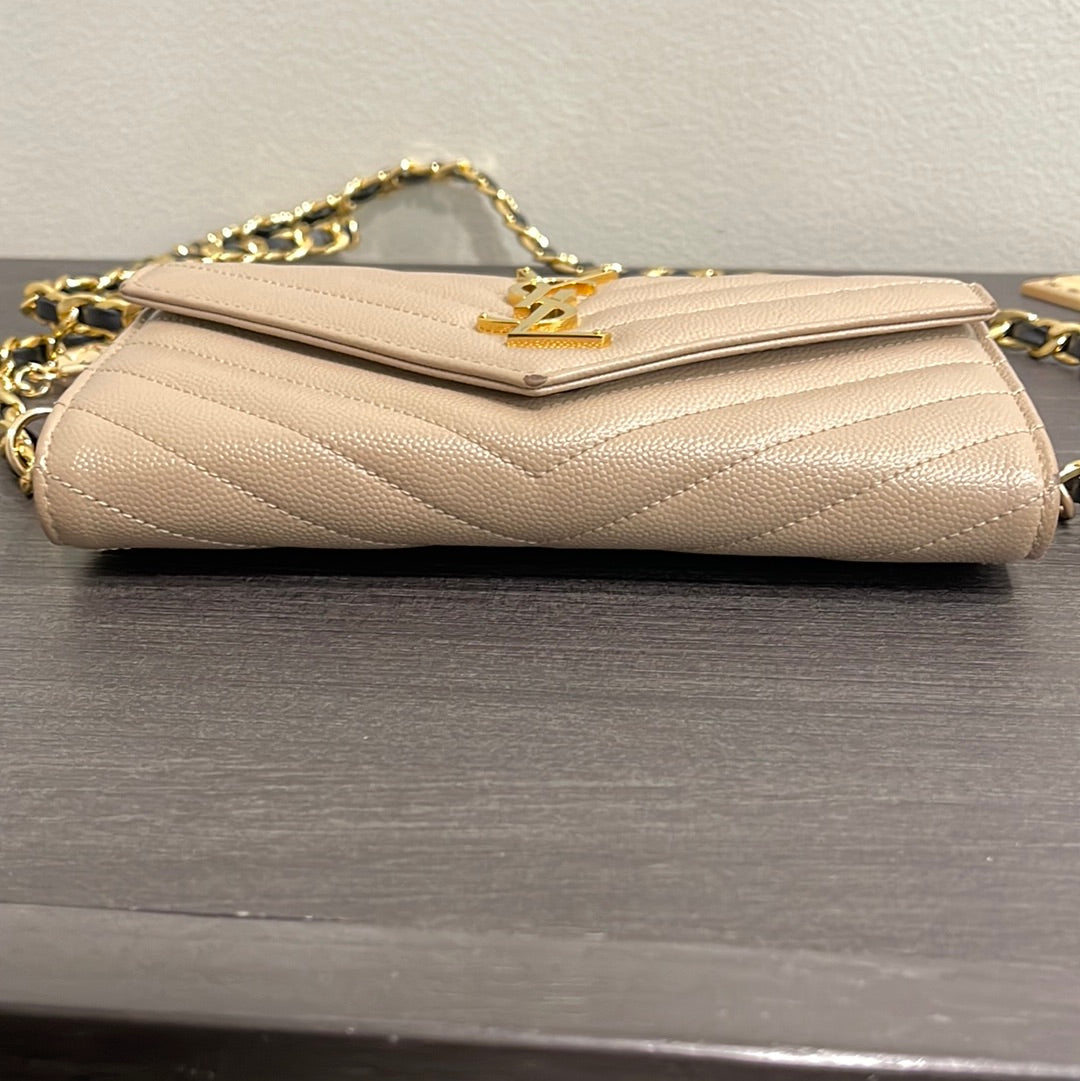 SOLD! Yves Saint Laurent YSL Caviar Wallet on Chain
