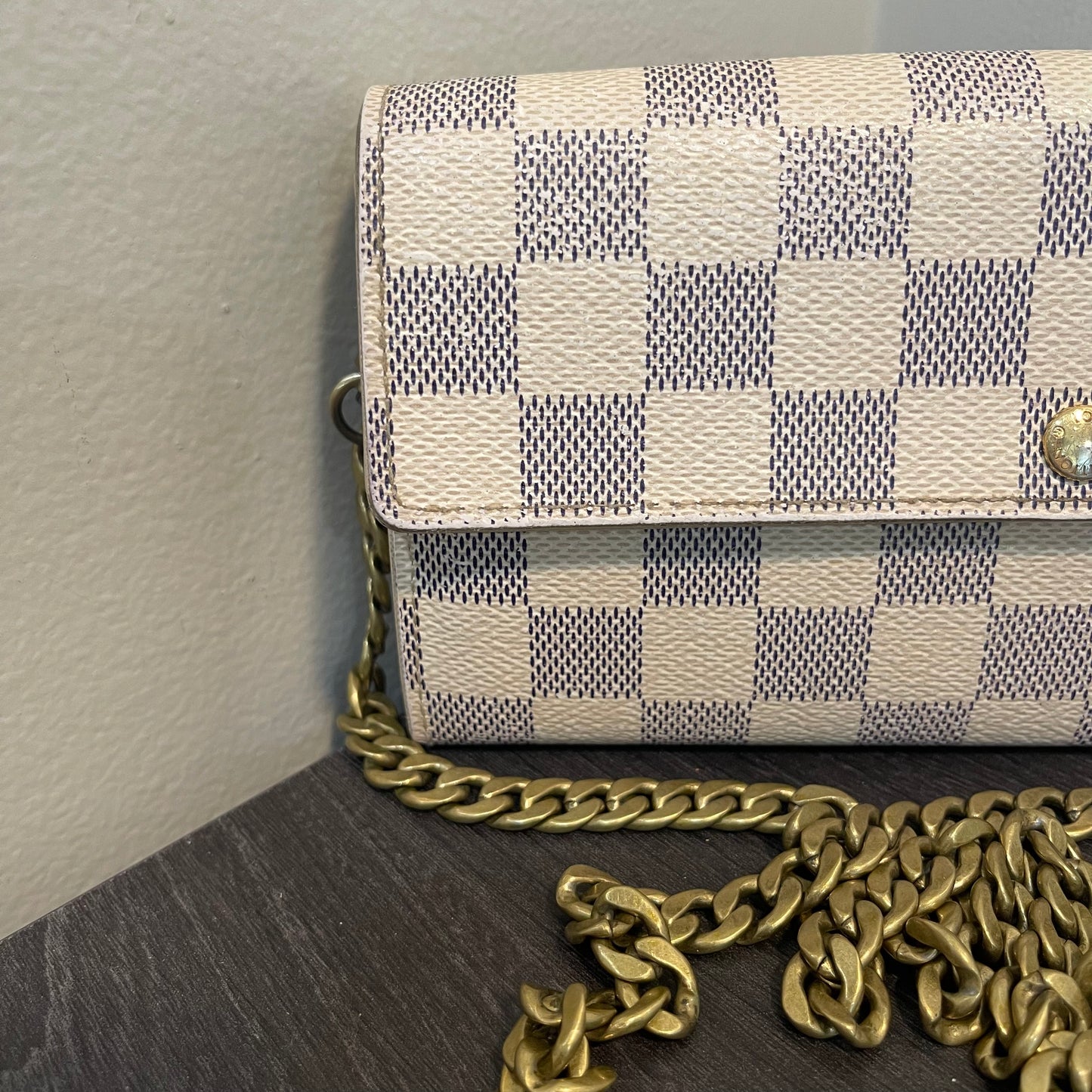 SOLD! Louis Vuitton Damier Azur Wallet on Chain
