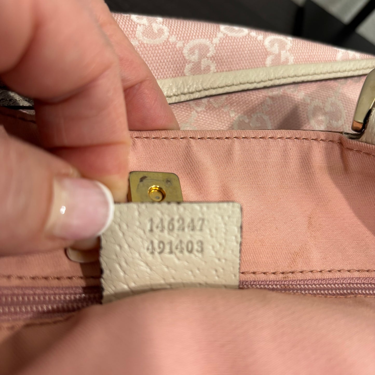 1128 GUCCI Pink Canvas Tote