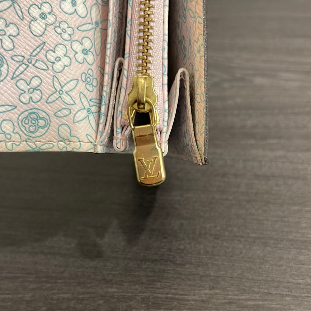 SOLD! Louis Vuitton Monogram Fleuri Sarah Wallet