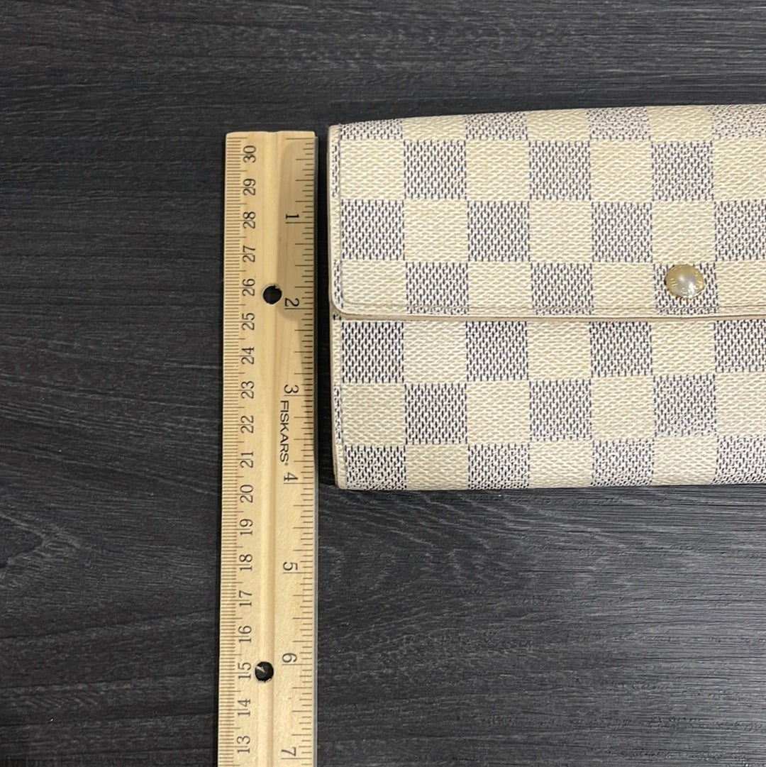 SOLD! Louis Vuitton Damier Wallet with Shoulder Strap