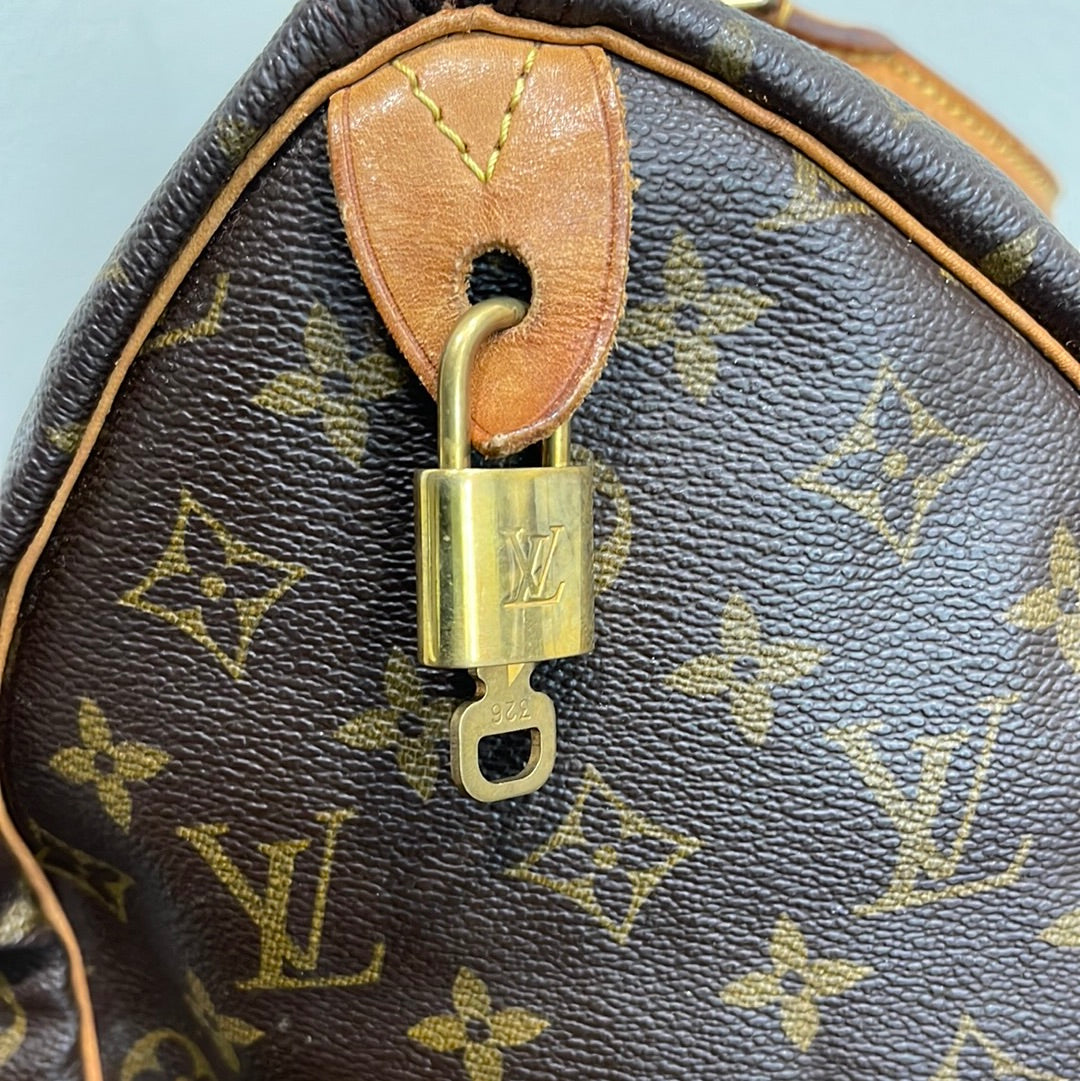 SOLD! Louis Vuitton Monogram Speedy 35 with Lock & Key