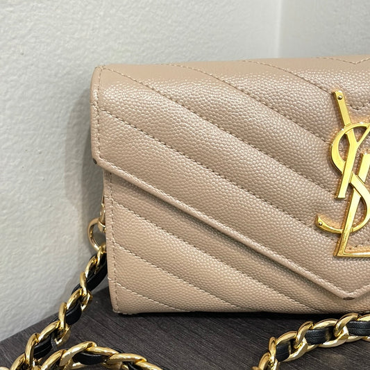 SOLD! Yves Saint Laurent YSL Caviar Wallet on Chain