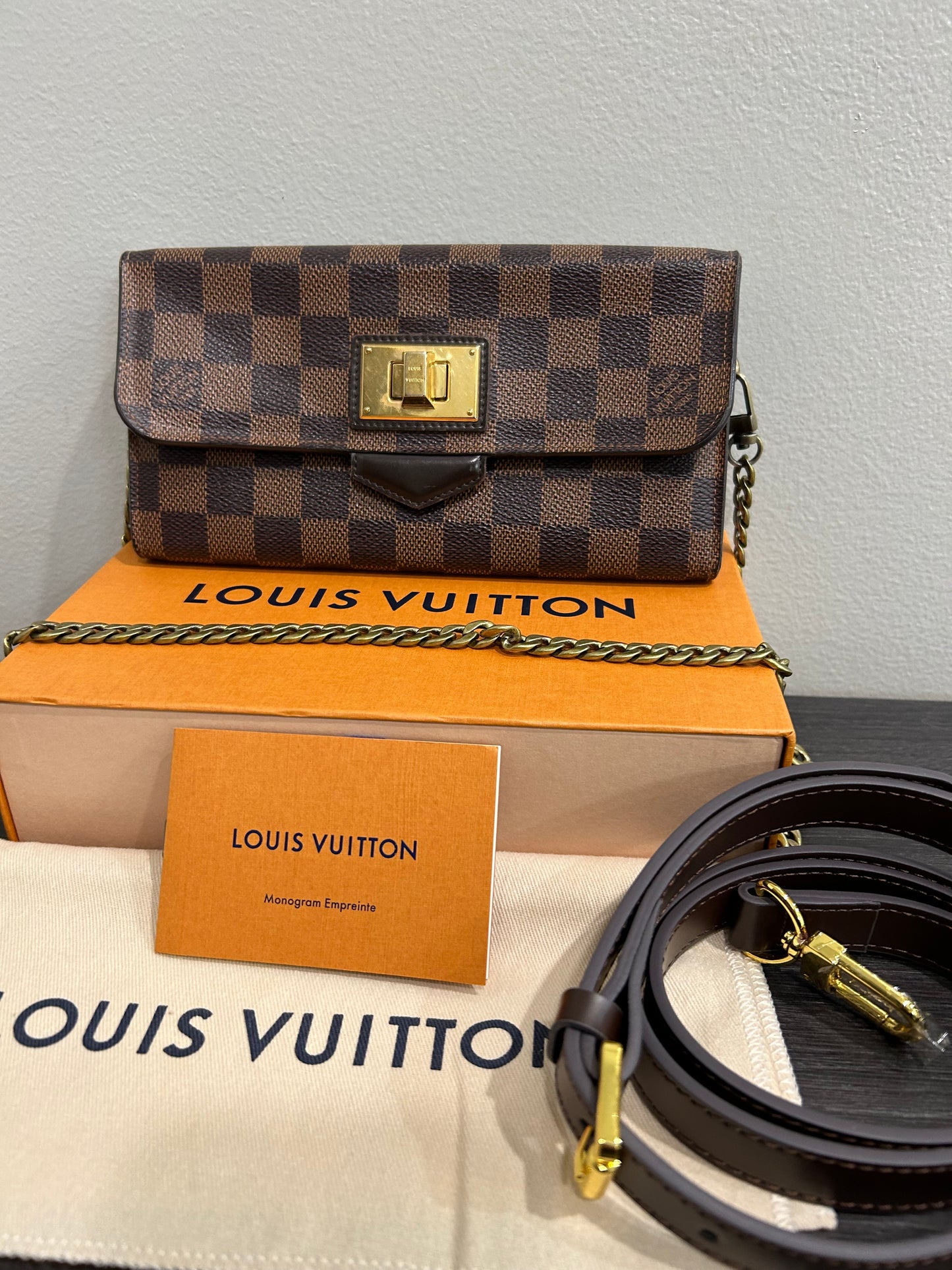 SOLD! Louis Vuitton Damier Wallet on Chain