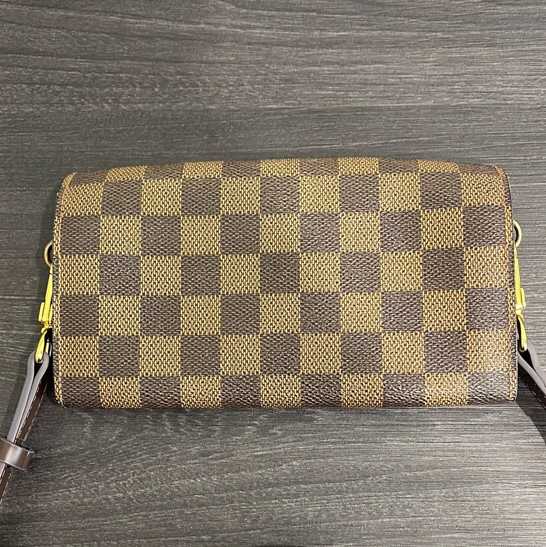 SOLD! Louis Vuitton Damier Wallet with Strap