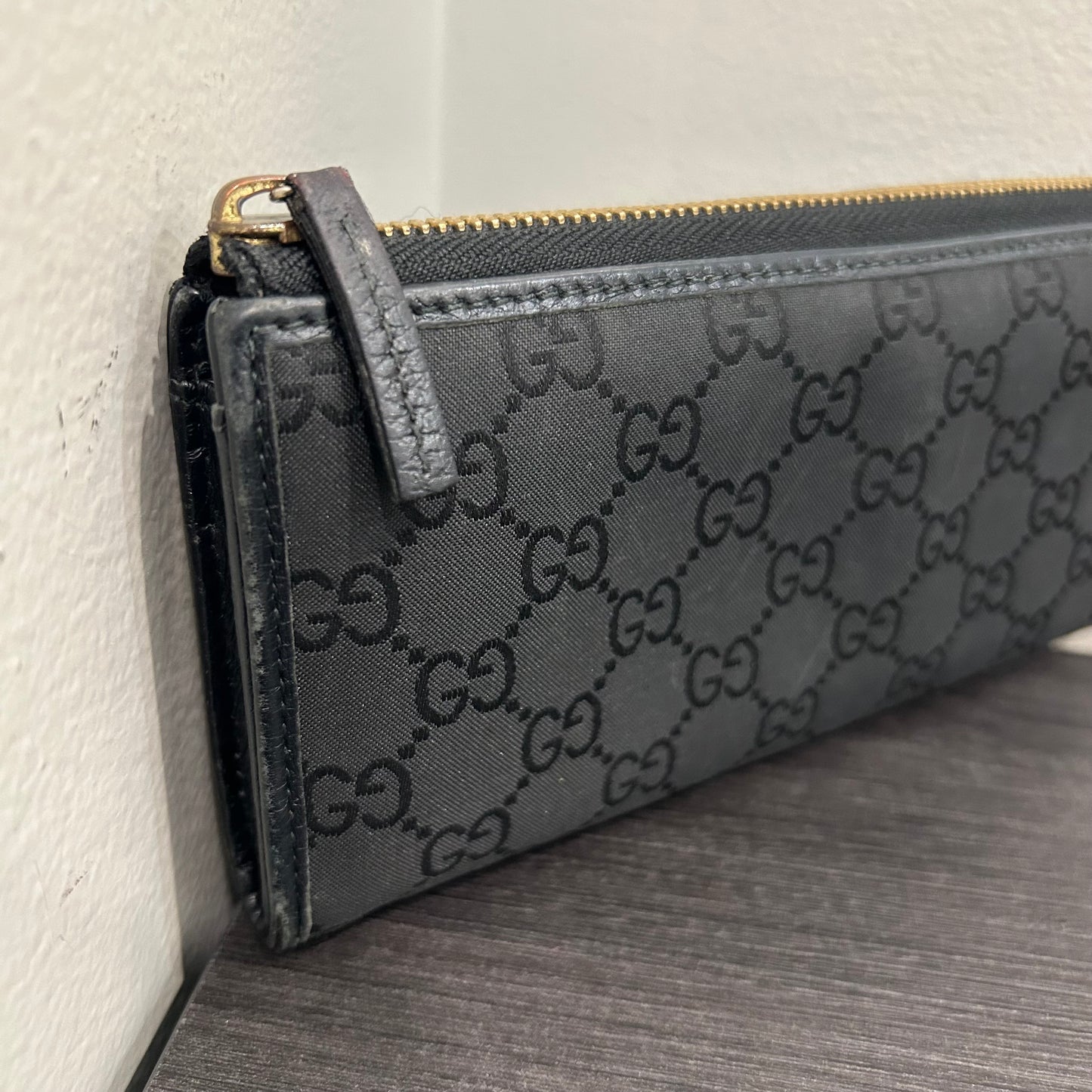 #210 GUCCI Canvas Zip Wallet