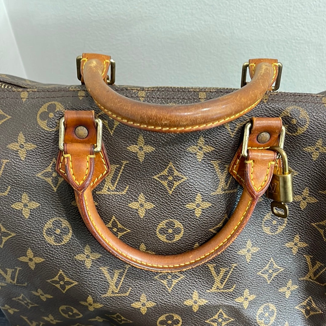 SOLD! Louis Vuitton Monogram Speedy 30 with Lock & Key