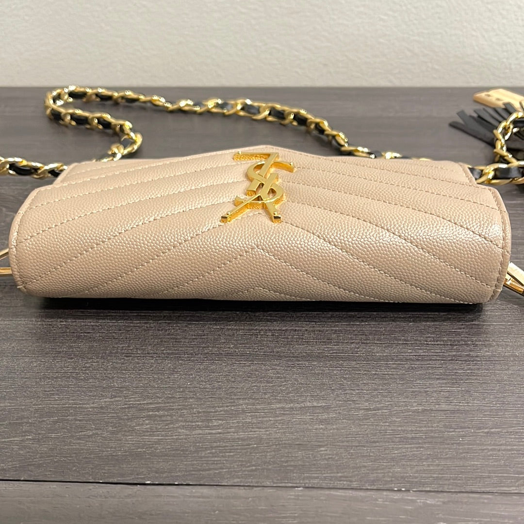 SOLD! Yves Saint Laurent YSL Caviar Wallet on Chain