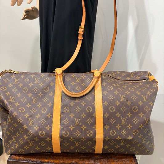 #1114 LOUIS VUITTON Monogram Keepall 60 Bandouliere