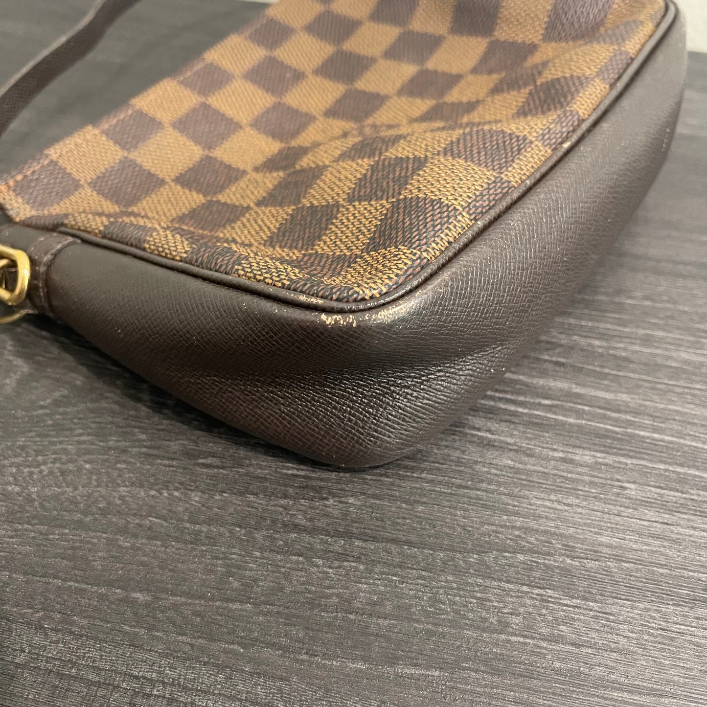 SOLD! Louis Vuitton Damier Ebene Trousse Make Up Bag Pochette