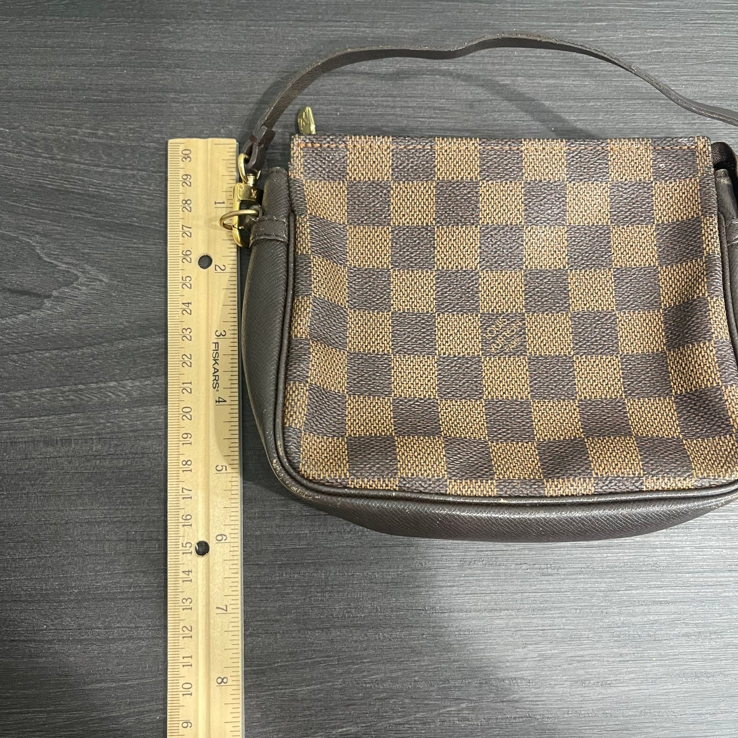 SOLD! Louis Vuitton Damier Ebene Trousse Make Up Bag Pochette
