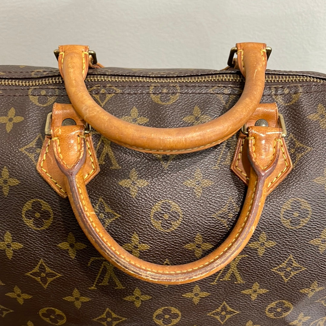 SOLD! Louis Vuitton Monogram Speedy 35 with Lock & Key
