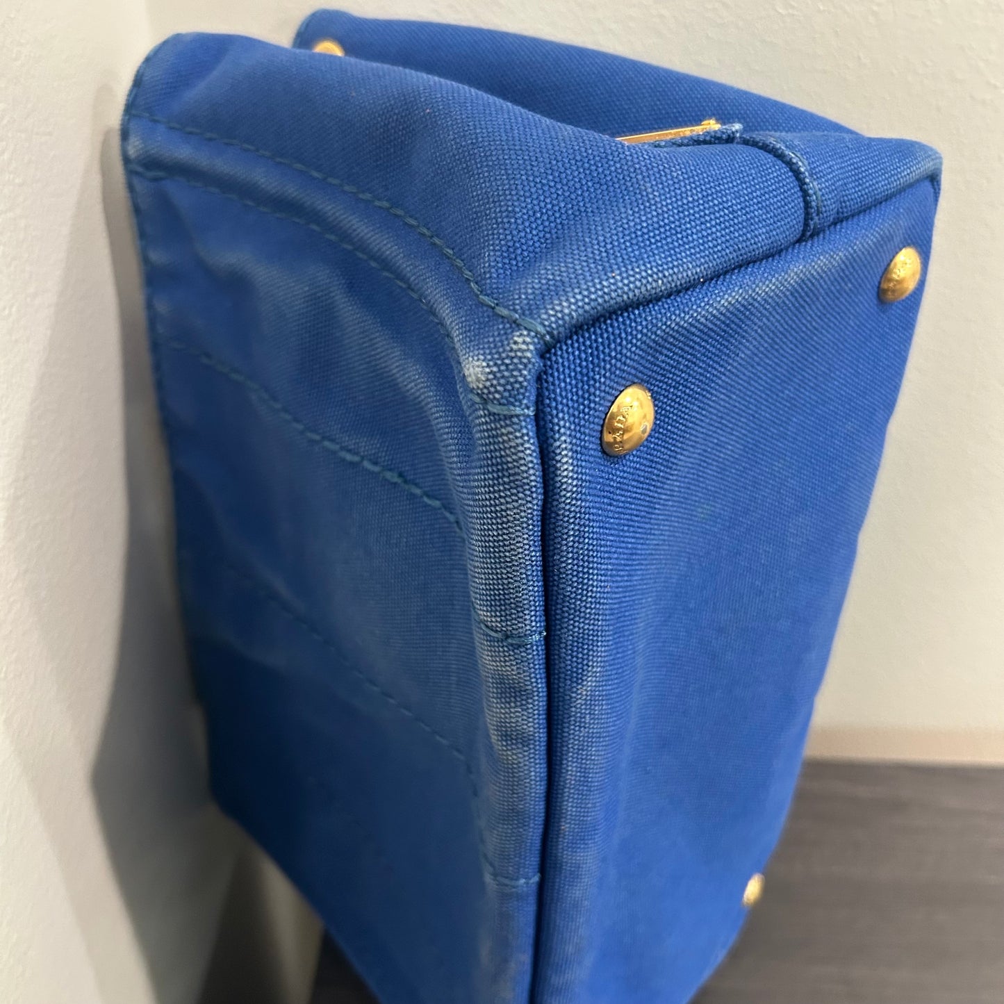 CLEARANCE #203 PRADA Canapa Small Tote - Blue