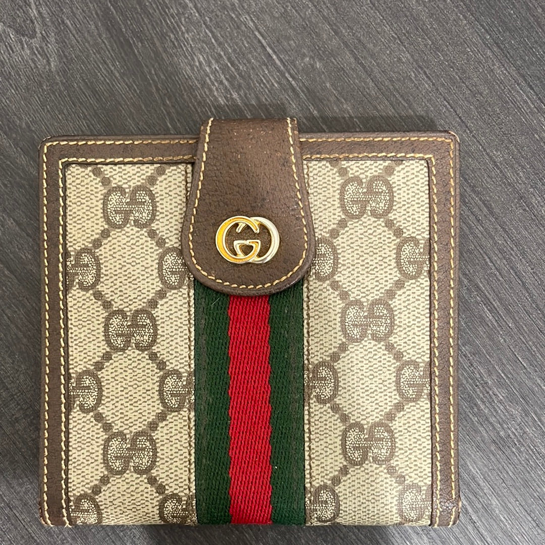 SOLD! 2 Piece Set - Gucci Canvas GG Wallets