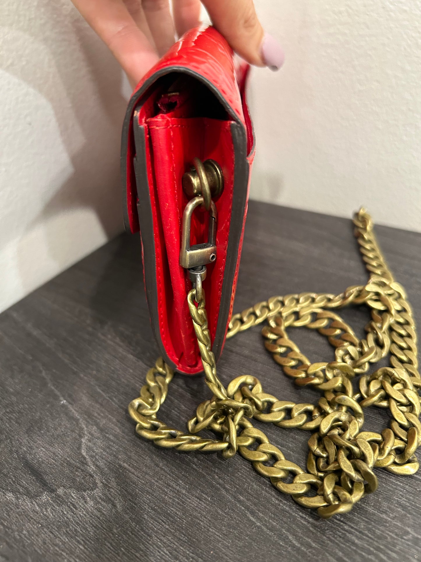 SOLD! Louis Vuitton Monogram Vernis Wallet on Chain