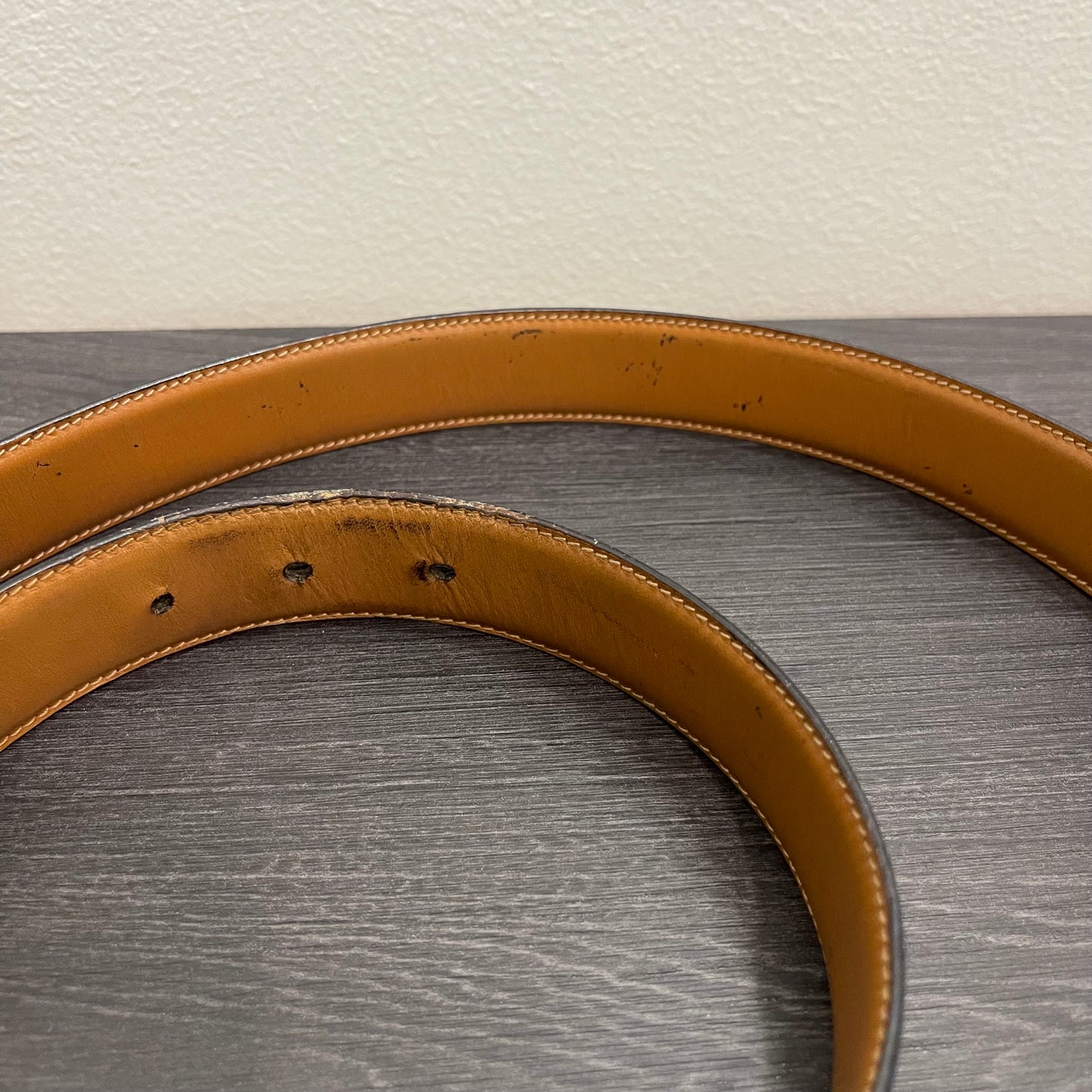 GUCCI Detachable Belt Buckle, Reversible Black/Brown Leather Belt Size 83/34