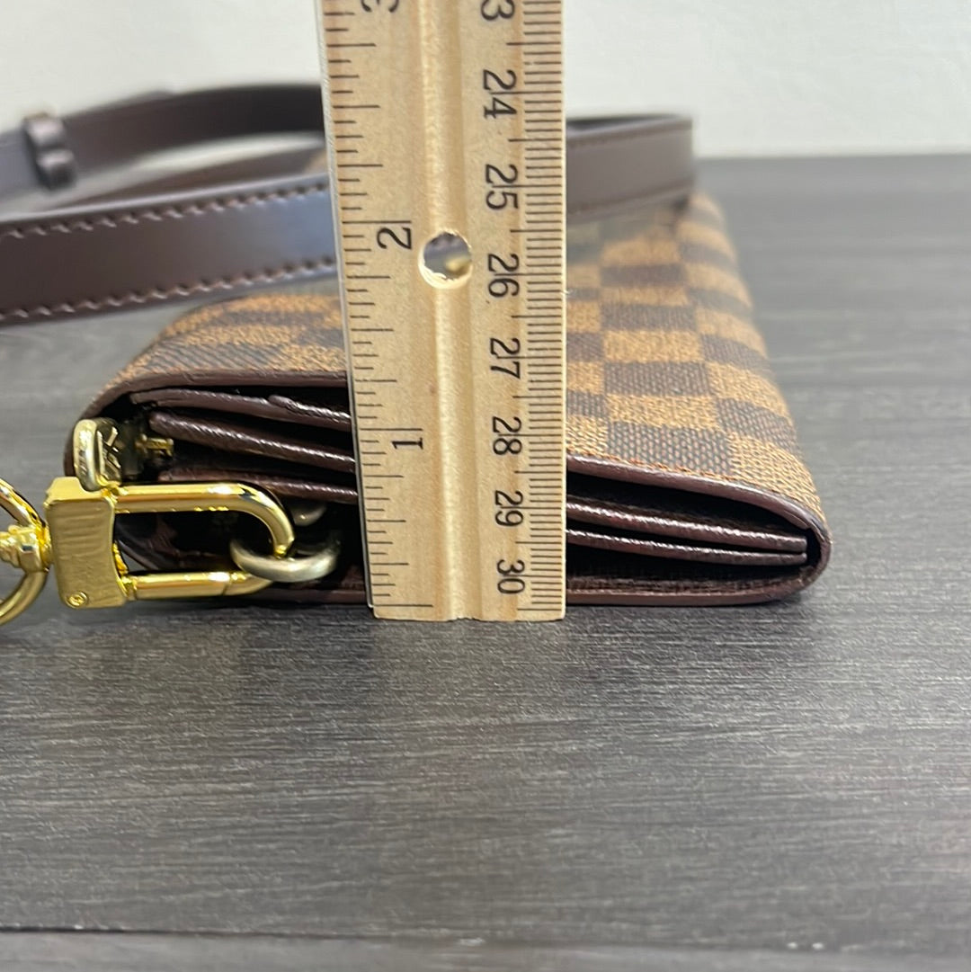 SOLD! Louis Vuitton Damier Wallet with Strap