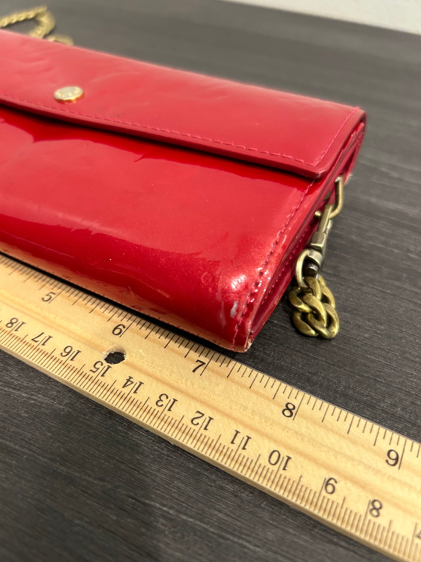 SOLD! Louis Vuitton Monogram Vernis Wallet on Chain