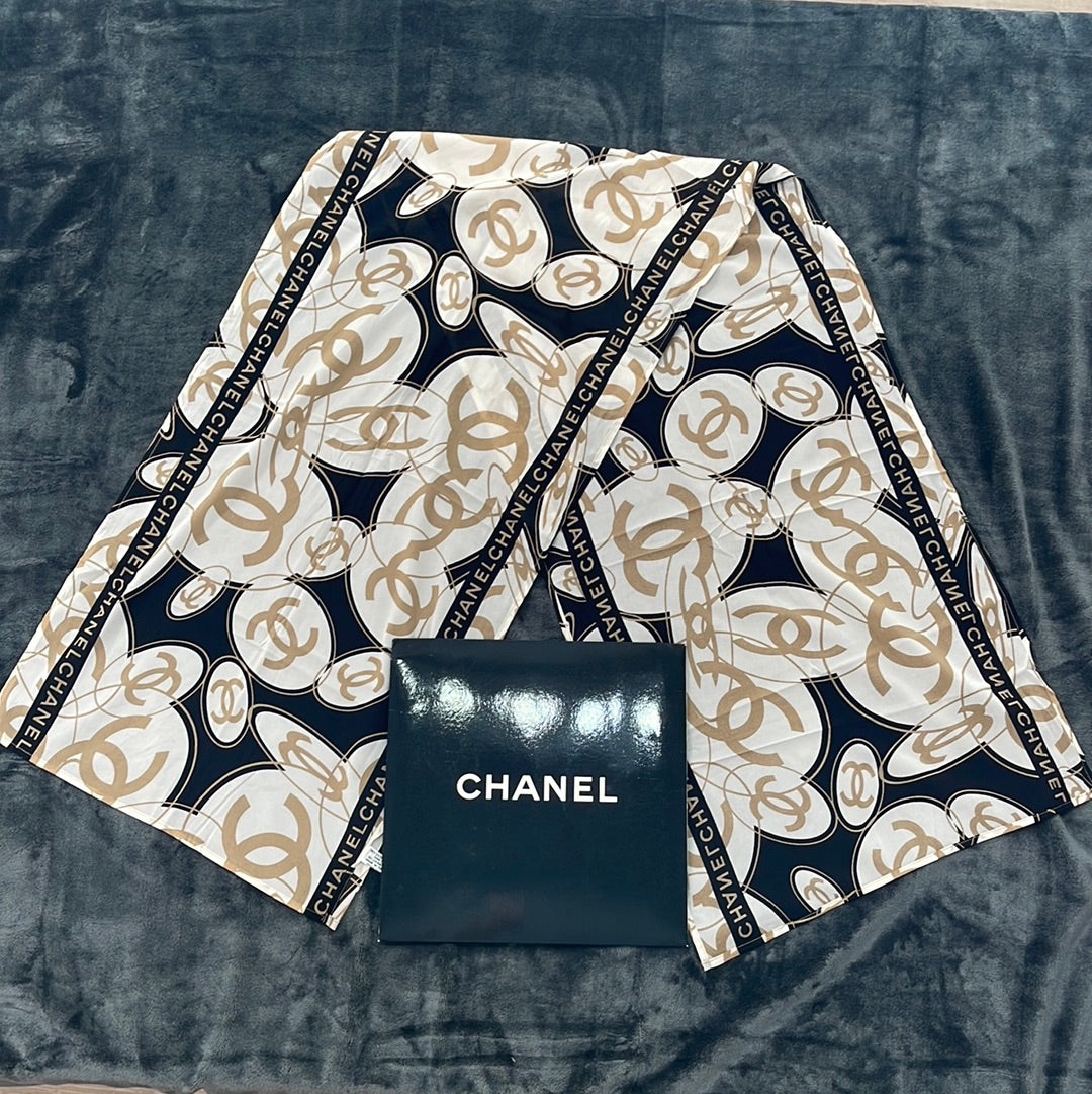 SOLD! CHANEL Vintage Silk & Lycra Blend Scarf