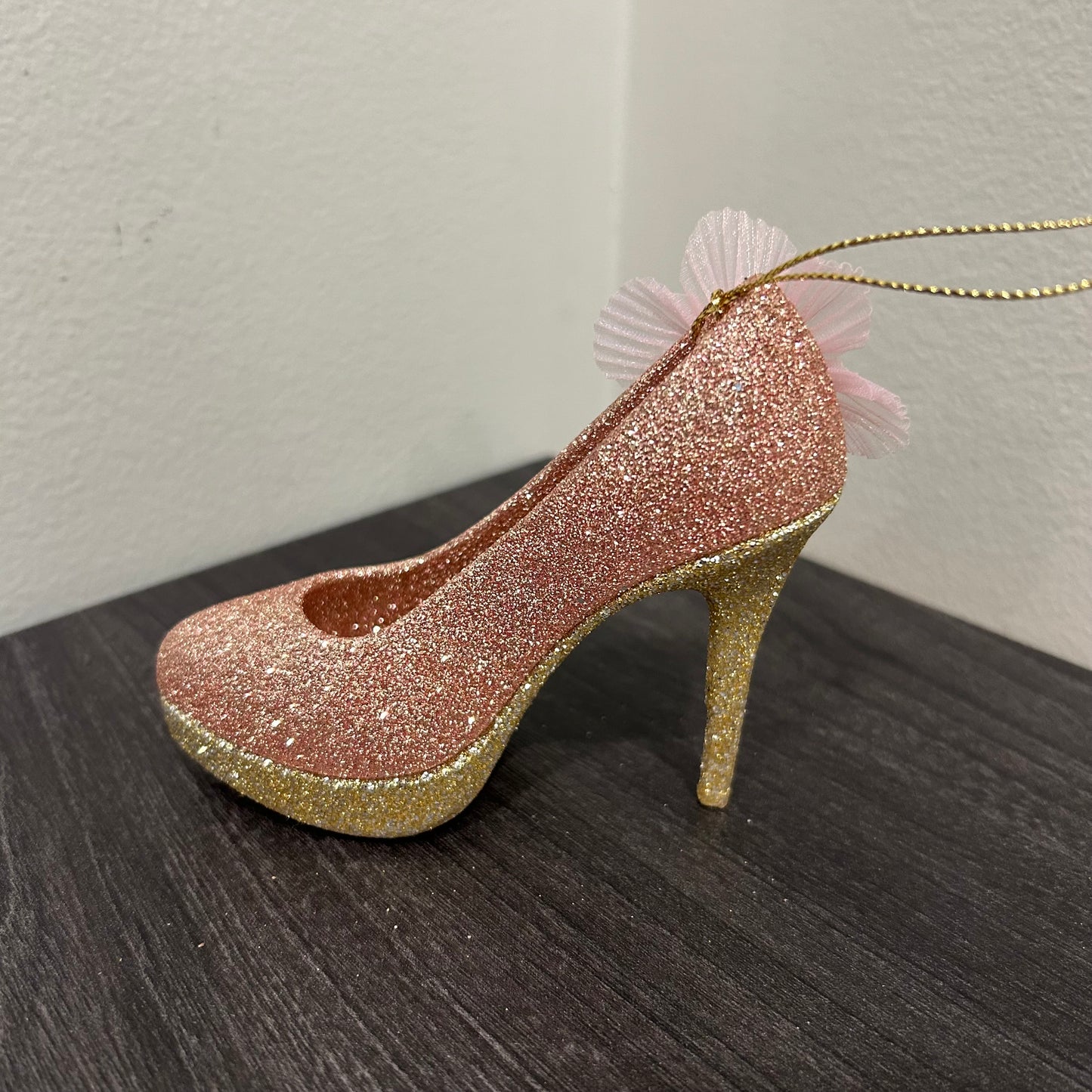 Pink Sparkle Pump Ornament for Charity