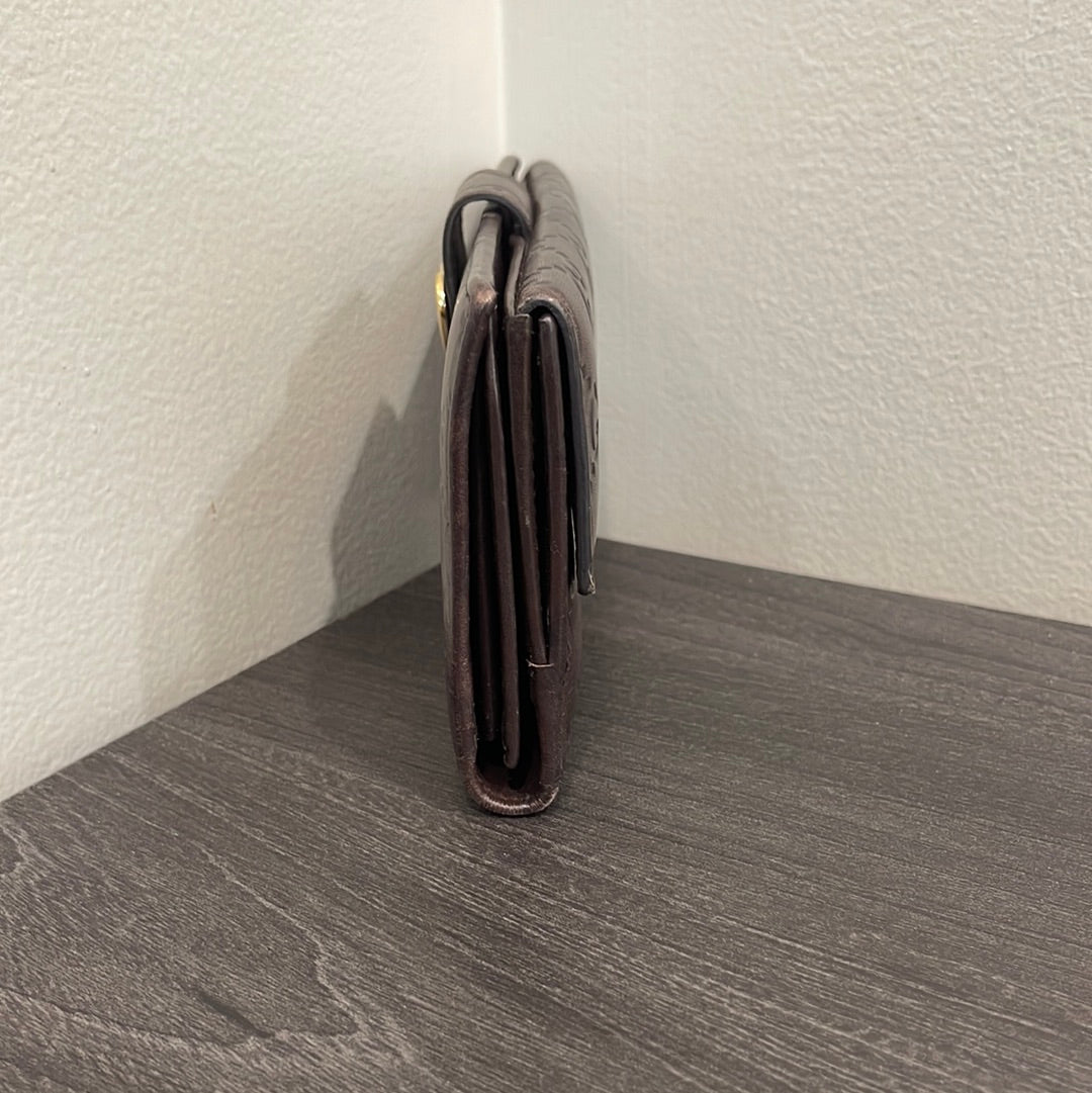 SOLD! Gucci GG Dark Brown Leather Wallet