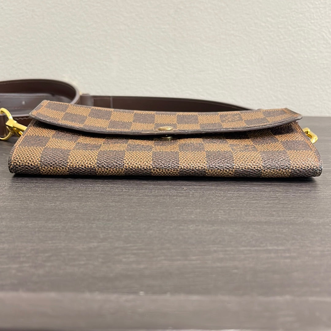 SOLD! Louis Vuitton Damier Wallet with Strap