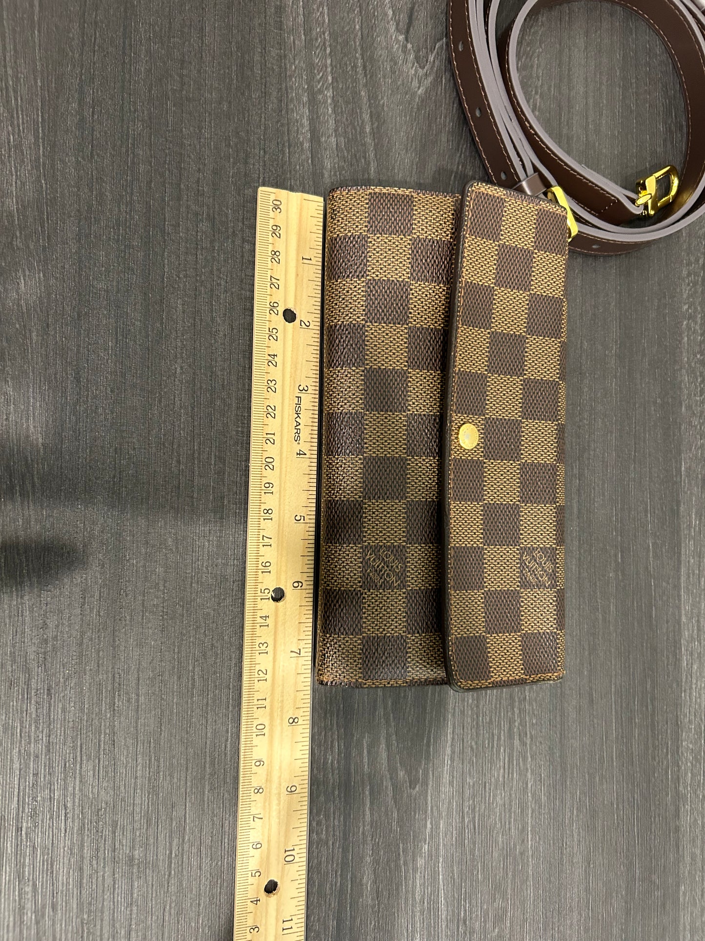 SOLD! Louis Vuitton Damier Wallet with Shoulder Strap