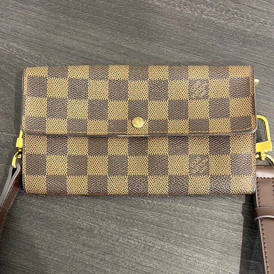 SOLD! Louis Vuitton Damier Wallet with Strap