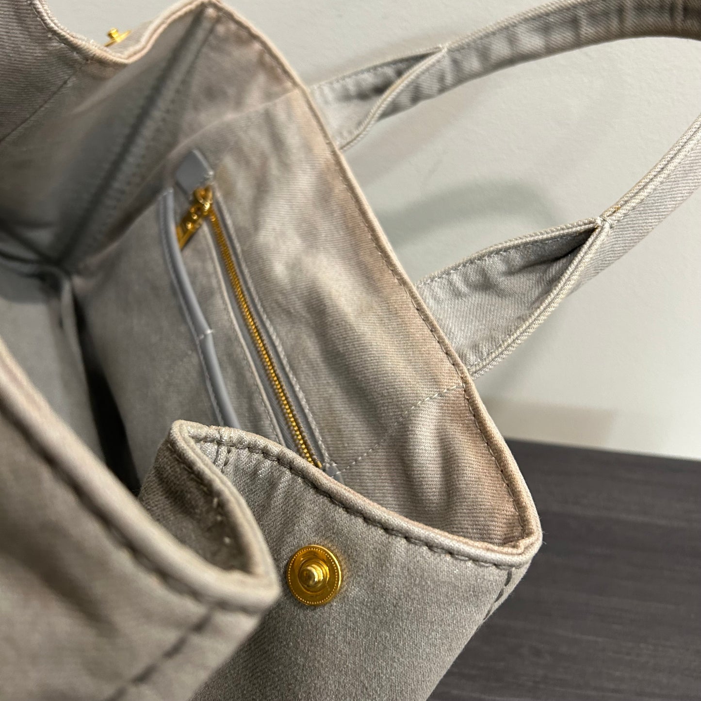 CLEARANCE #817 PRADA Canapa Tote Medium - Grey