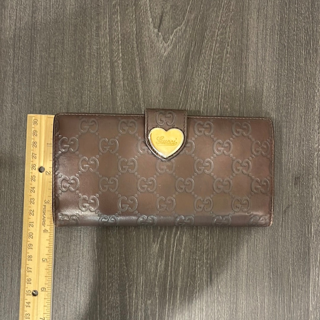 SOLD! Gucci GG Dark Brown Leather Wallet