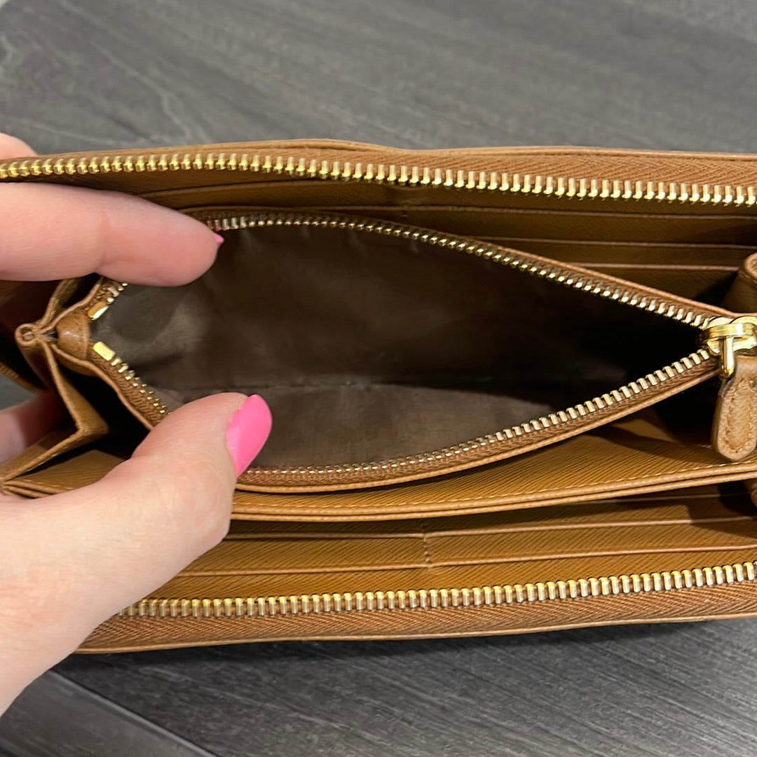 Prada Leather Zippy Wallet