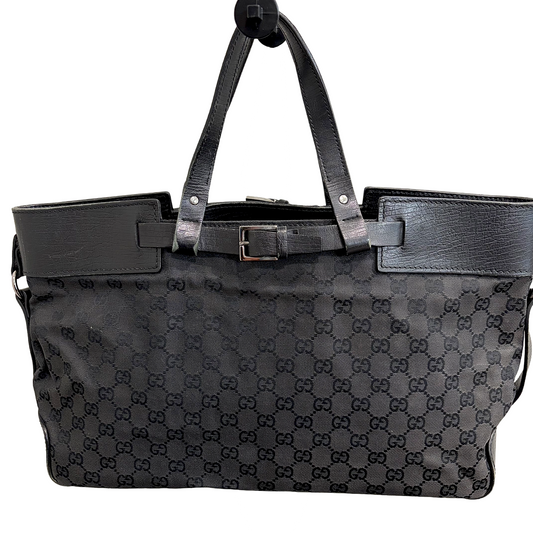 8860 GUCCI Black Canvas Handbag