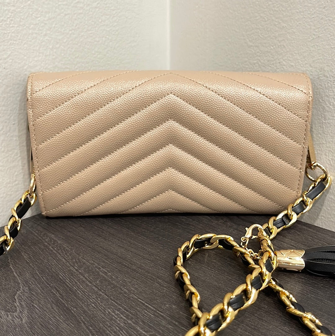 SOLD! Yves Saint Laurent YSL Caviar Wallet on Chain