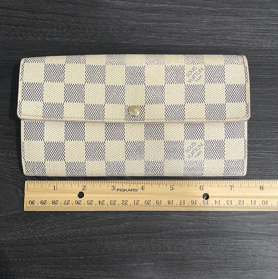 SOLD! Louis Vuitton Damier Wallet with Shoulder Strap