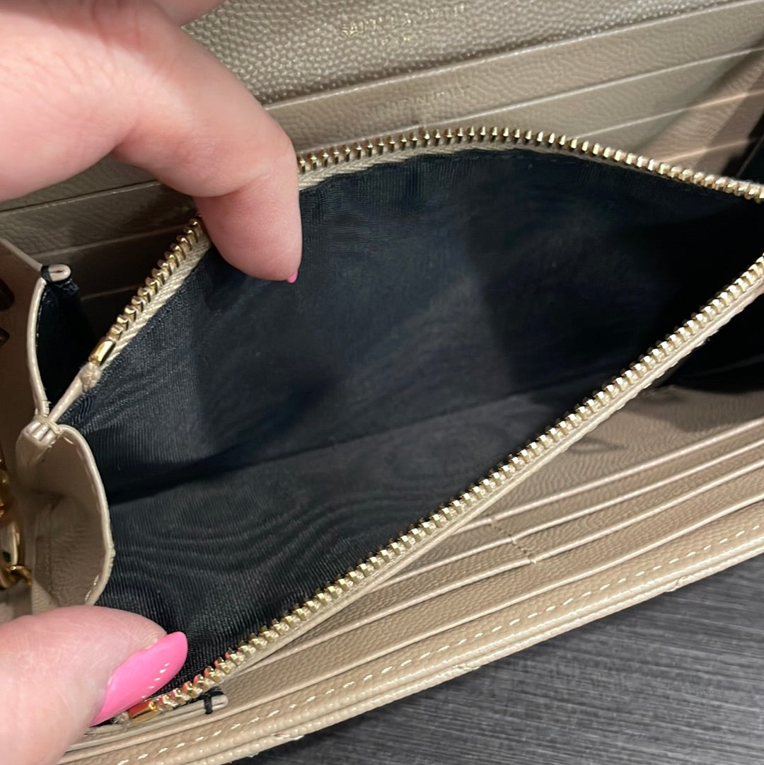 SOLD! Yves Saint Laurent YSL Caviar Wallet on Chain