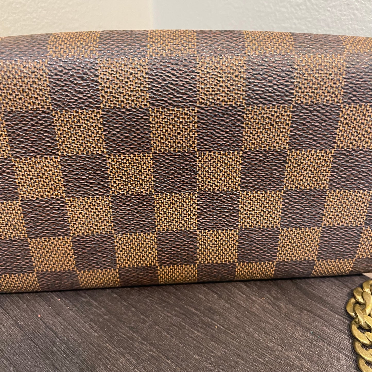 SOLD! Louis Vuitton Damier Ebene Wallet on Chain