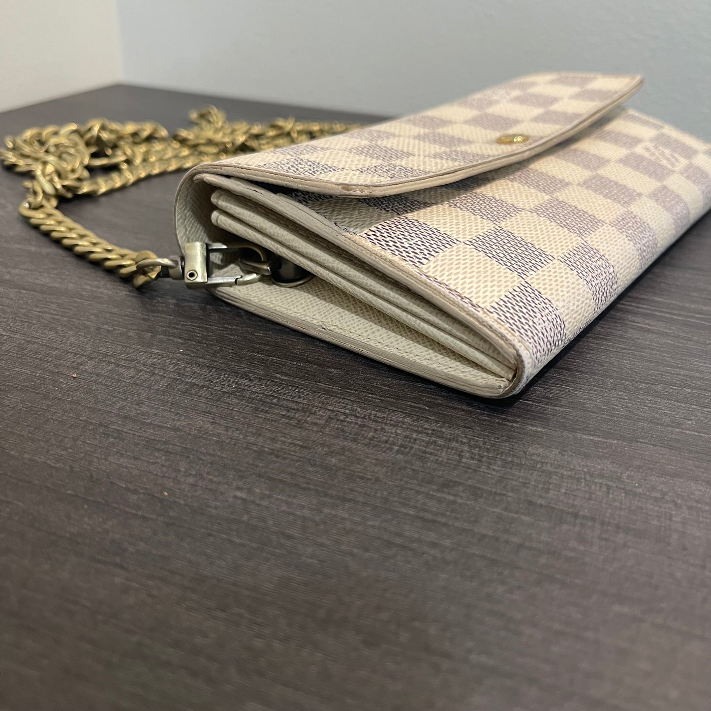SOLD! Louis Vuitton Damier Azur Wallet on Chain