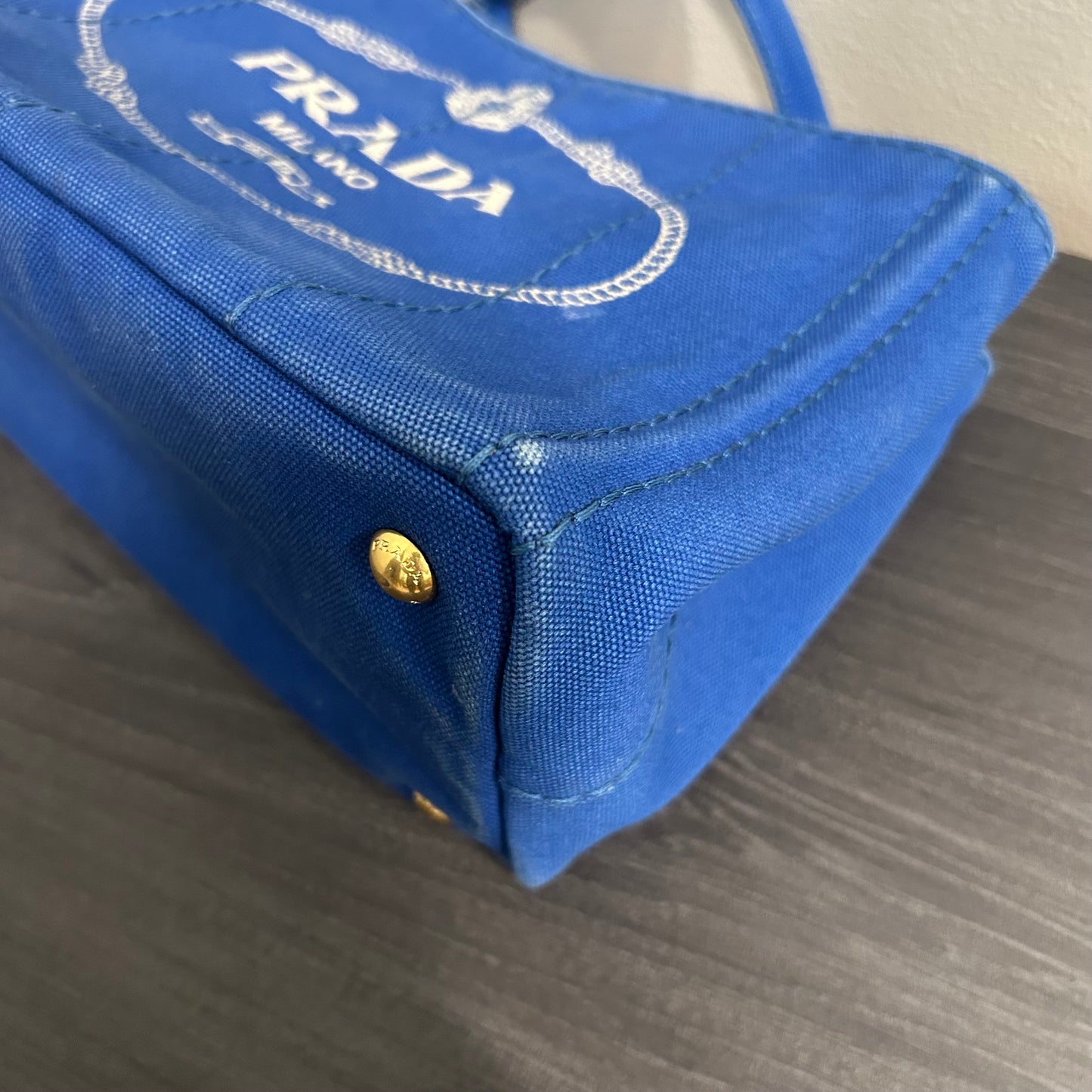 CLEARANCE #203 PRADA Canapa Small Tote - Blue