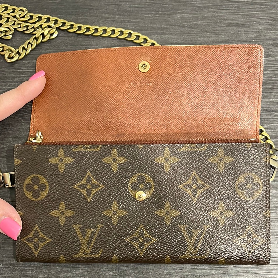 SOLD! Louis Vuitton Monogram Wallet on Chain