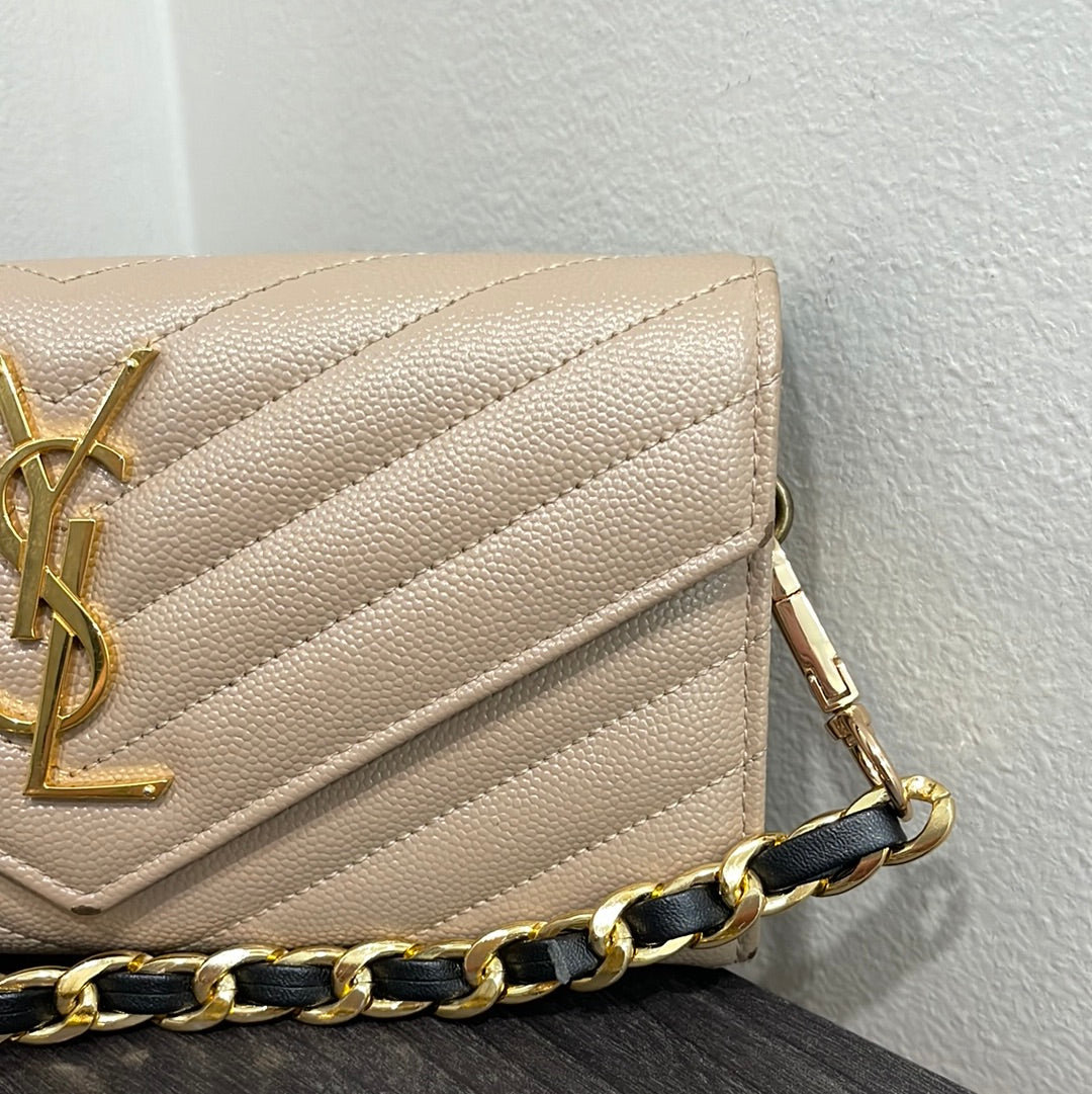 SOLD! Yves Saint Laurent YSL Caviar Wallet on Chain