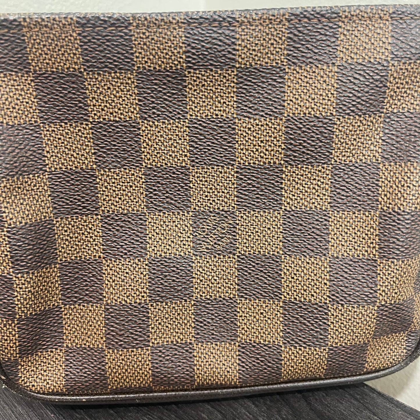 SOLD! Louis Vuitton Damier Ebene Trousse Make Up Bag Pochette
