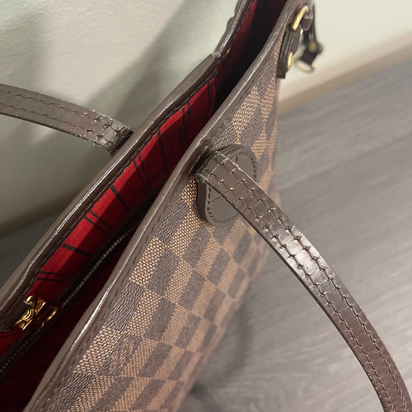 SOLD! Louis Vuitton Damier Ebene Neverfull PM