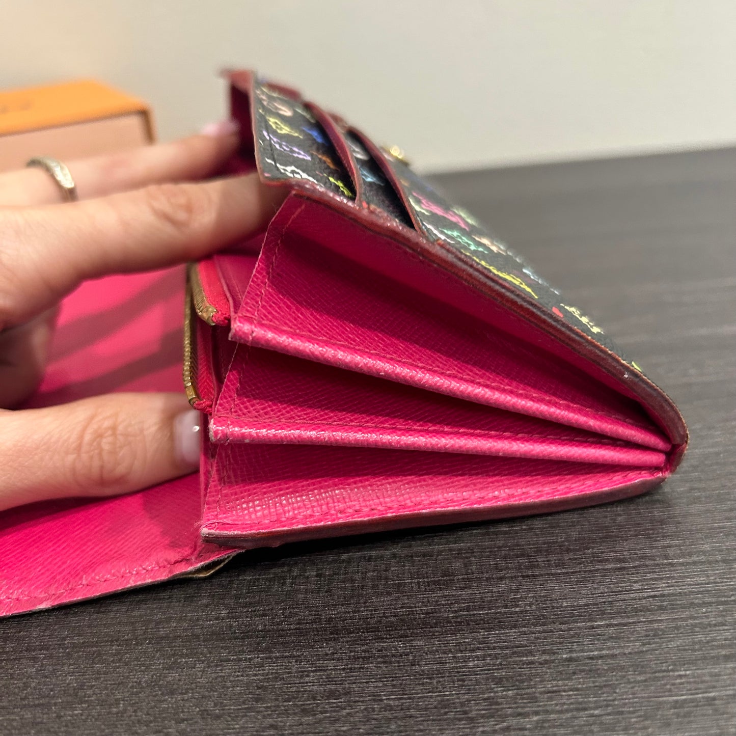 #206 LOUIS VUITTON Murakami Bifold Wallet with Storage Box