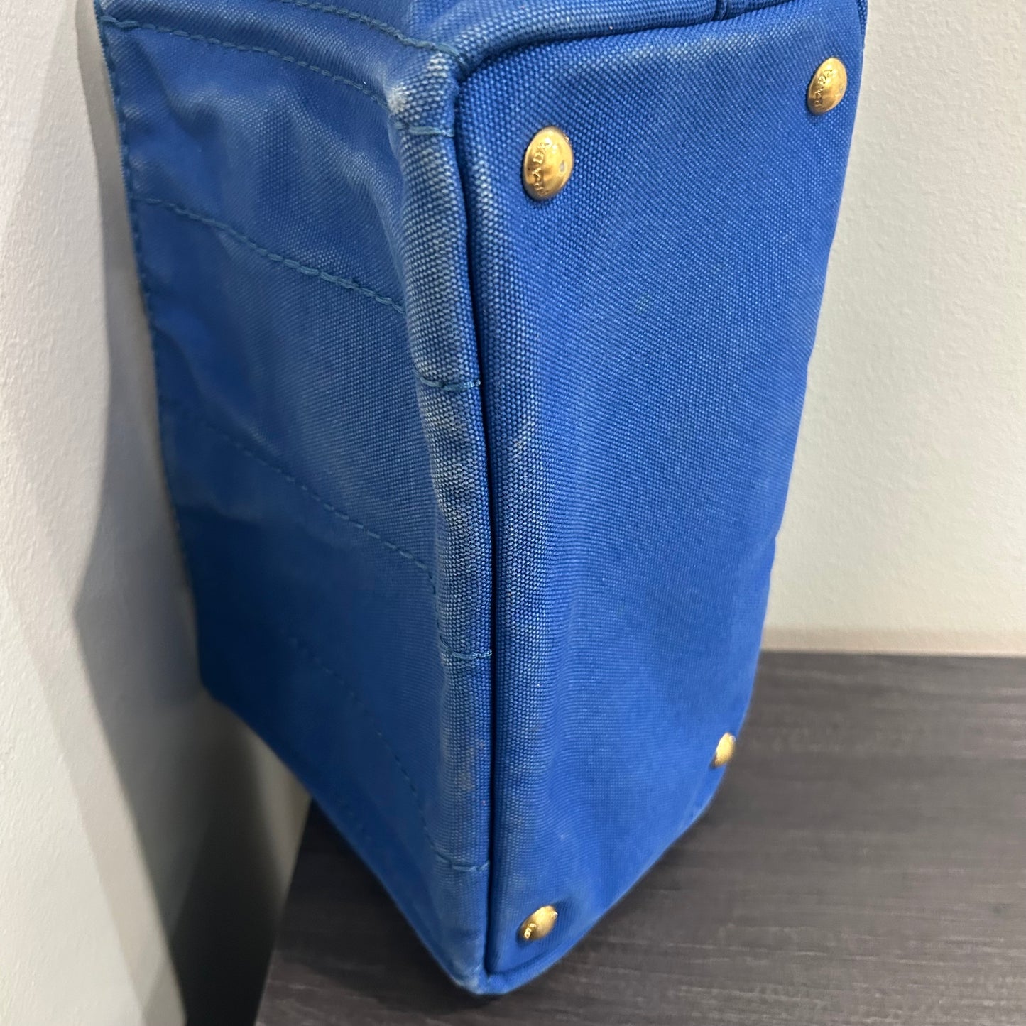 CLEARANCE #203 PRADA Canapa Small Tote - Blue